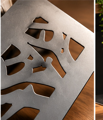 Metal Dizayn – Dekoratif Lazer Kesim Metal Kitap Tutucu | Modern Masaüstü ve Kitaplık Düzenleyici